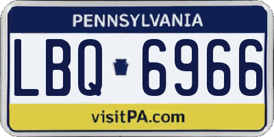 PA license plate LBQ6966