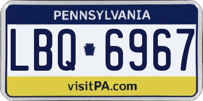 PA license plate LBQ6967