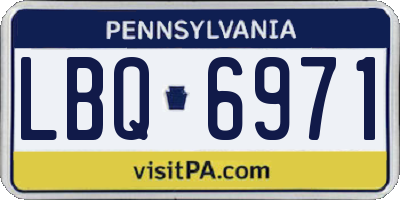 PA license plate LBQ6971
