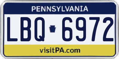 PA license plate LBQ6972