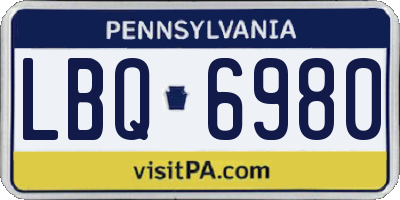 PA license plate LBQ6980