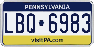 PA license plate LBQ6983