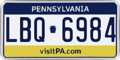 PA license plate LBQ6984