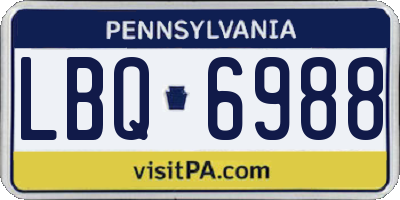 PA license plate LBQ6988