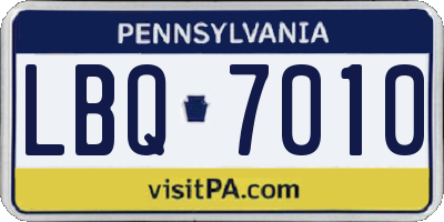 PA license plate LBQ7010
