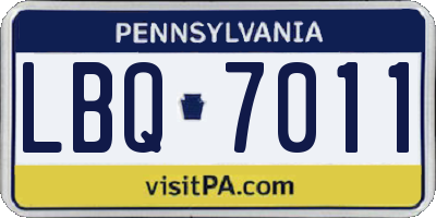 PA license plate LBQ7011