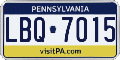 PA license plate LBQ7015
