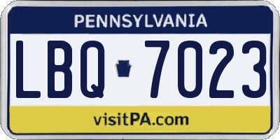 PA license plate LBQ7023
