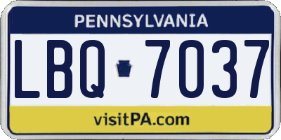 PA license plate LBQ7037