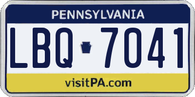 PA license plate LBQ7041