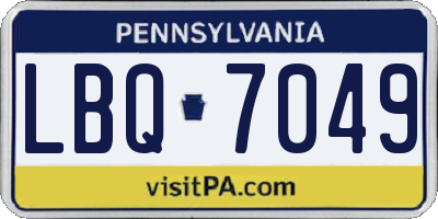 PA license plate LBQ7049