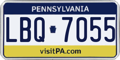 PA license plate LBQ7055