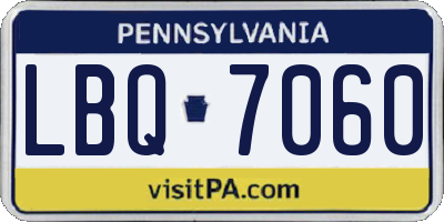 PA license plate LBQ7060