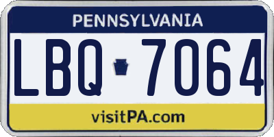 PA license plate LBQ7064