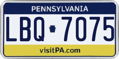 PA license plate LBQ7075