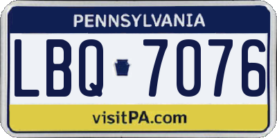 PA license plate LBQ7076