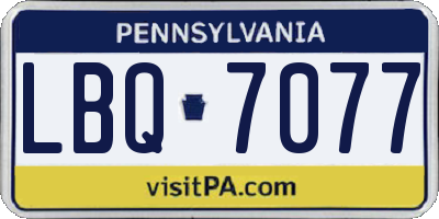 PA license plate LBQ7077