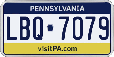 PA license plate LBQ7079