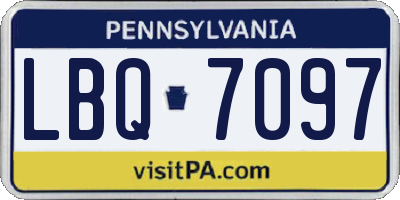 PA license plate LBQ7097