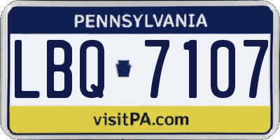 PA license plate LBQ7107