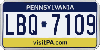 PA license plate LBQ7109