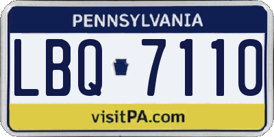 PA license plate LBQ7110
