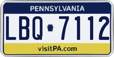 PA license plate LBQ7112