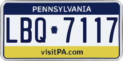 PA license plate LBQ7117