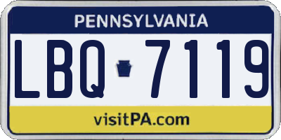PA license plate LBQ7119