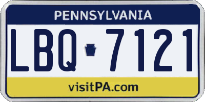 PA license plate LBQ7121