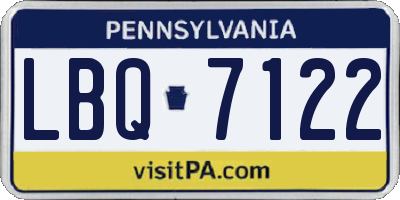 PA license plate LBQ7122