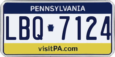PA license plate LBQ7124