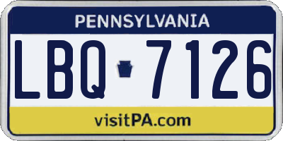 PA license plate LBQ7126