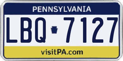 PA license plate LBQ7127
