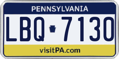 PA license plate LBQ7130