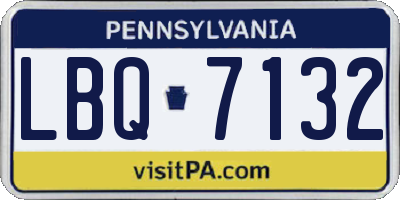 PA license plate LBQ7132