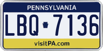 PA license plate LBQ7136