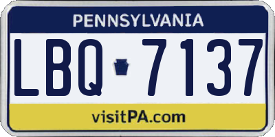 PA license plate LBQ7137
