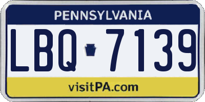 PA license plate LBQ7139