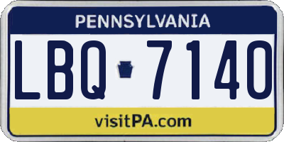 PA license plate LBQ7140