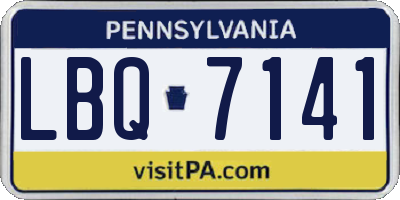 PA license plate LBQ7141