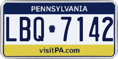 PA license plate LBQ7142