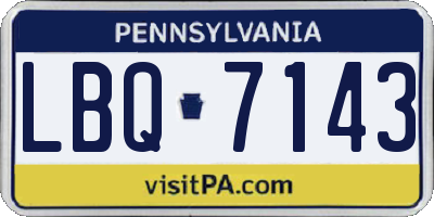 PA license plate LBQ7143
