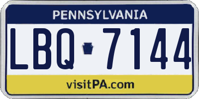 PA license plate LBQ7144