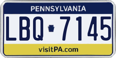 PA license plate LBQ7145