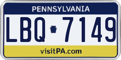 PA license plate LBQ7149