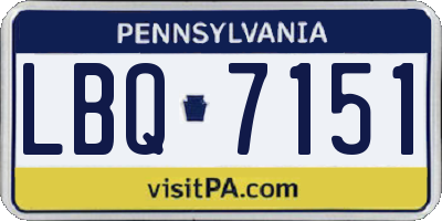 PA license plate LBQ7151