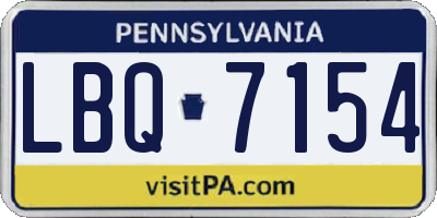 PA license plate LBQ7154