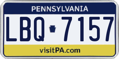 PA license plate LBQ7157