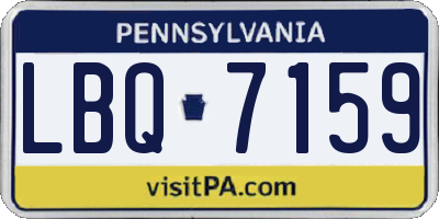 PA license plate LBQ7159